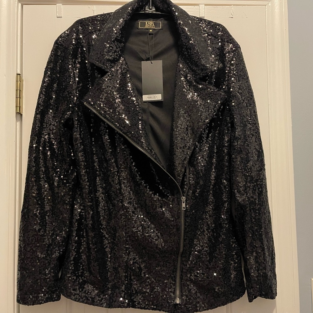 Lucky & Blessed black sequined jacket